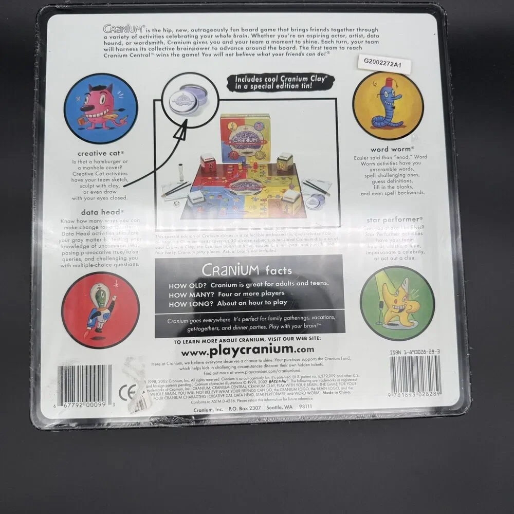 Vintage Cranium Board Game Tin Case 2002 New Sealed